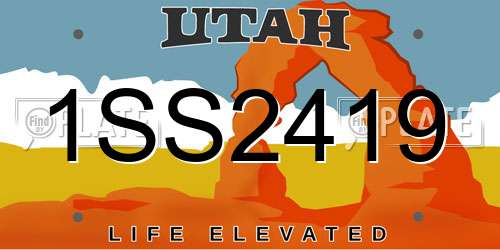 1SS2419 Utah License Plate