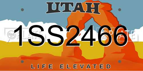 1SS2466 Utah License Plate