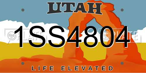 1SS4804 Utah License Plate