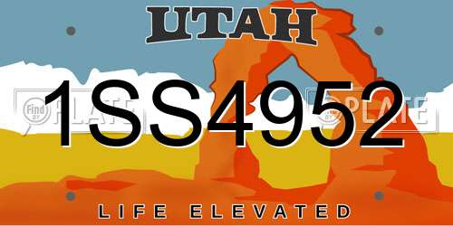 1SS4952 Utah License Plate