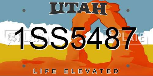 1SS5487 Utah License Plate