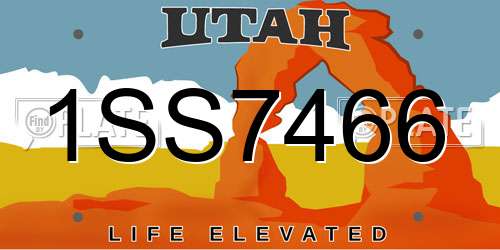 1SS7466 Utah License Plate