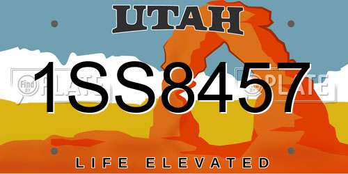 1SS8457 Utah License Plate