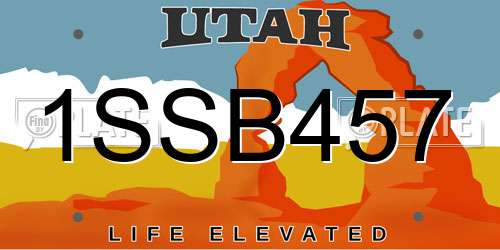 1SSB457 Utah License Plate