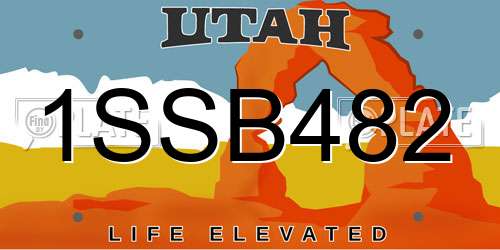 1SSB482 Utah License Plate