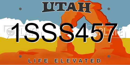 1SSS457 Utah License Plate