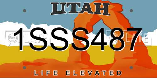 1SSS487 Utah License Plate