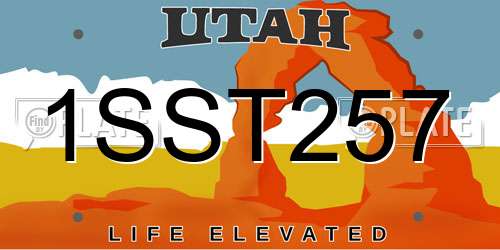 1SST257 Utah License Plate