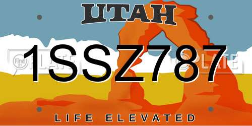 1SSZ787 Utah License Plate