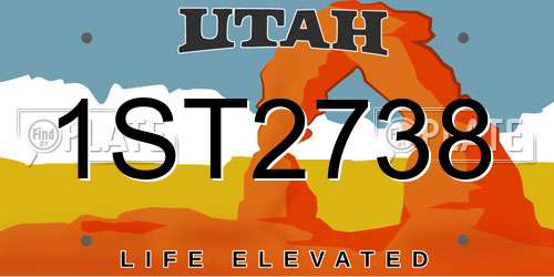 1ST2738 Utah License Plate