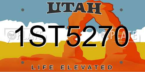 1ST5270 Utah License Plate