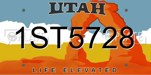 1ST5728 Utah License Plate