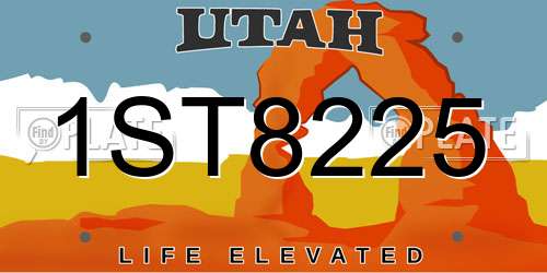 1ST8225 Utah License Plate