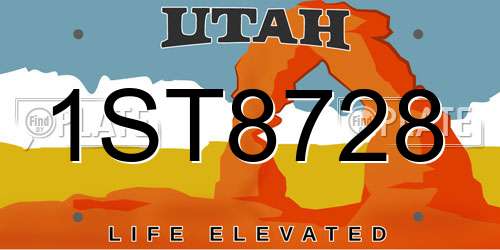 1ST8728 Utah License Plate