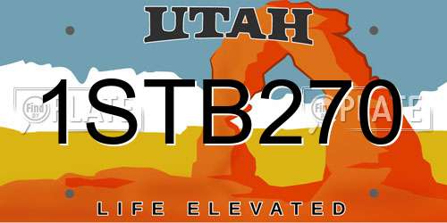 1STB270 Utah License Plate