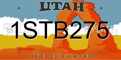 1STB275 Utah License Plate