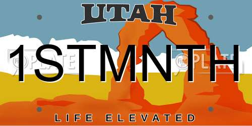 1STMNTH Utah License Plate