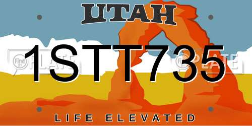1STT735 Utah License Plate