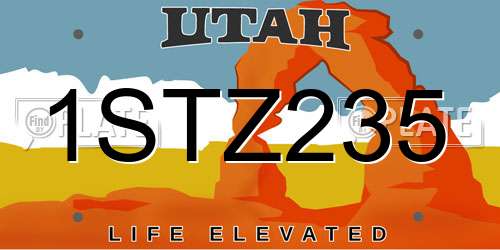 1STZ235 Utah License Plate
