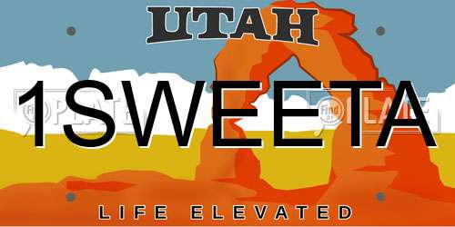 1SWEETA Utah License Plate