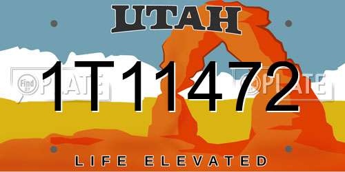 1T11472 Utah License Plate
