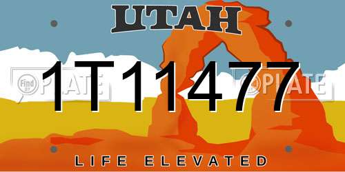 1T11477 Utah License Plate