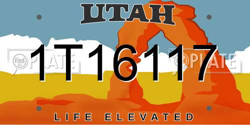 1T16117 Utah License Plate