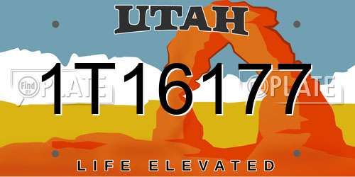 1T16177 Utah License Plate