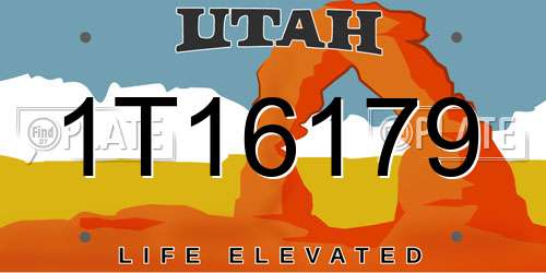1T16179 Utah License Plate
