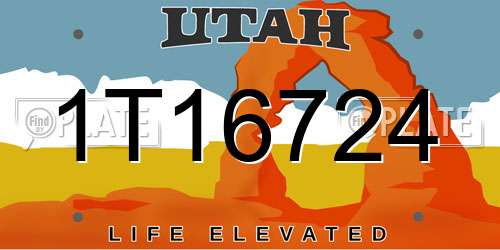 1T16724 Utah License Plate