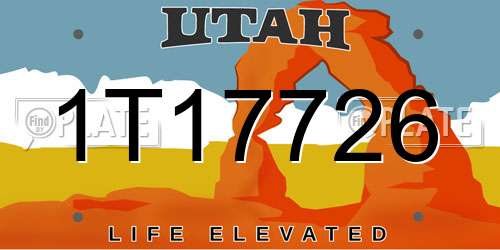 1T17726 Utah License Plate