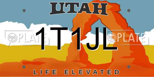 1T1JL Utah License Plate