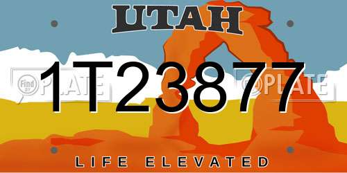 1T23877 Utah License Plate
