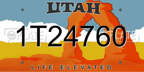 1T24760 Utah License Plate