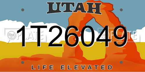 1T26049 Utah License Plate