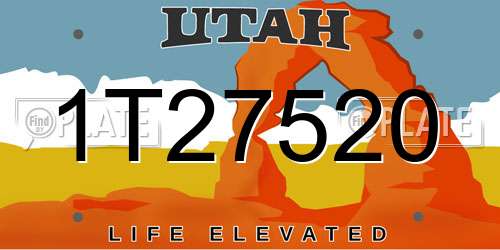 1T27520 Utah License Plate