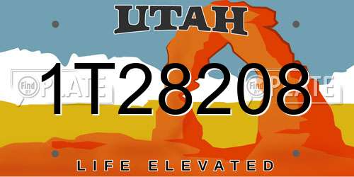 1T28208 Utah License Plate