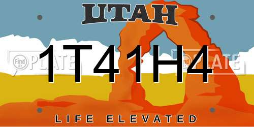 1T41H4 Utah License Plate