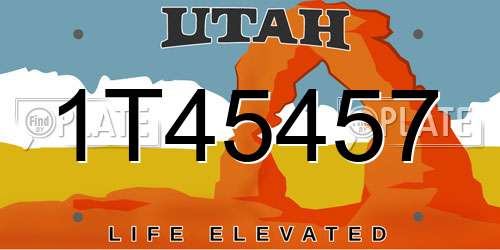 1T45457 Utah License Plate