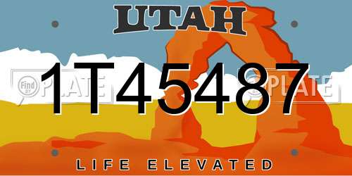 1T45487 Utah License Plate