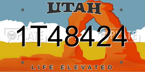 1T48424 Utah License Plate