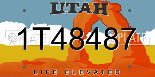 1T48487 Utah License Plate