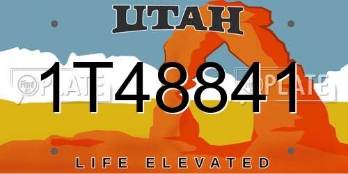 1T48841 Utah License Plate
