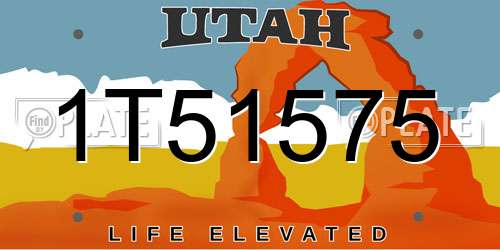1T51575 Utah License Plate