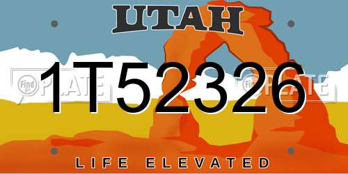 1T52326 Utah License Plate