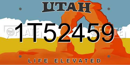 1T52459 Utah License Plate