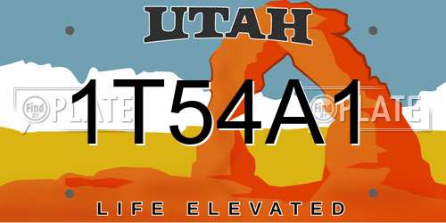 1T54A1 Utah License Plate