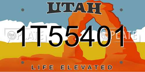 1T55401 Utah License Plate