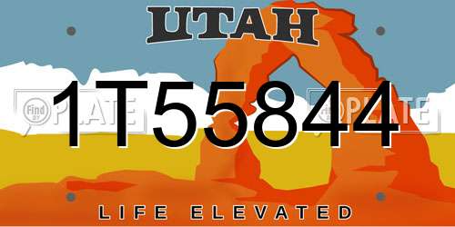 1T55844 Utah License Plate