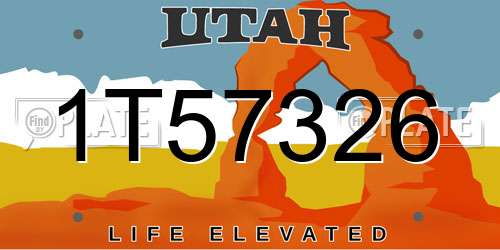 1T57326 Utah License Plate